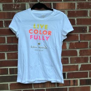 Kate spade live color fully white tee shirt